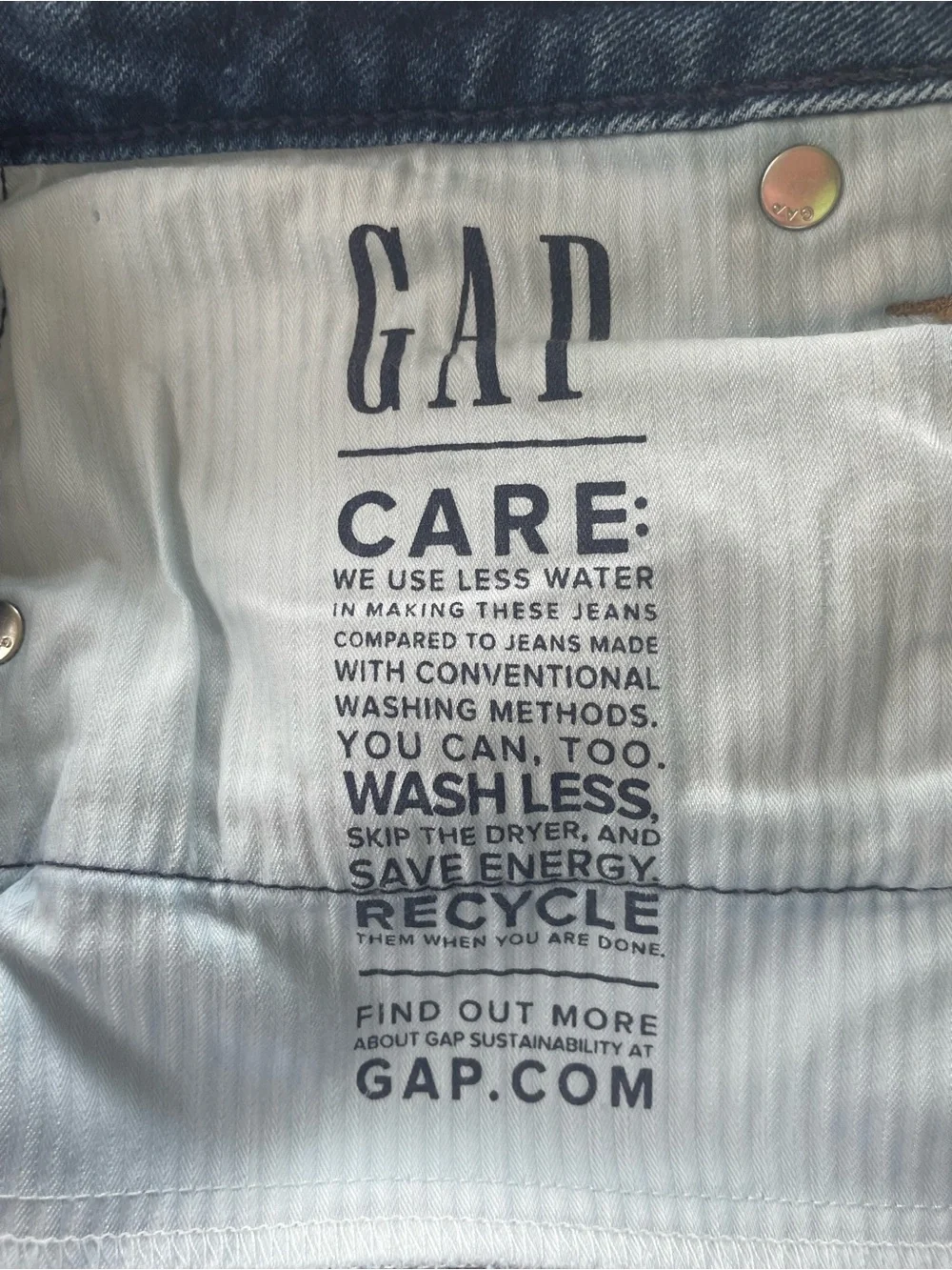 GAP Vintage High Slim Sky High distressed ankle length cuffed jeans; 14R - Picture 7 of 8